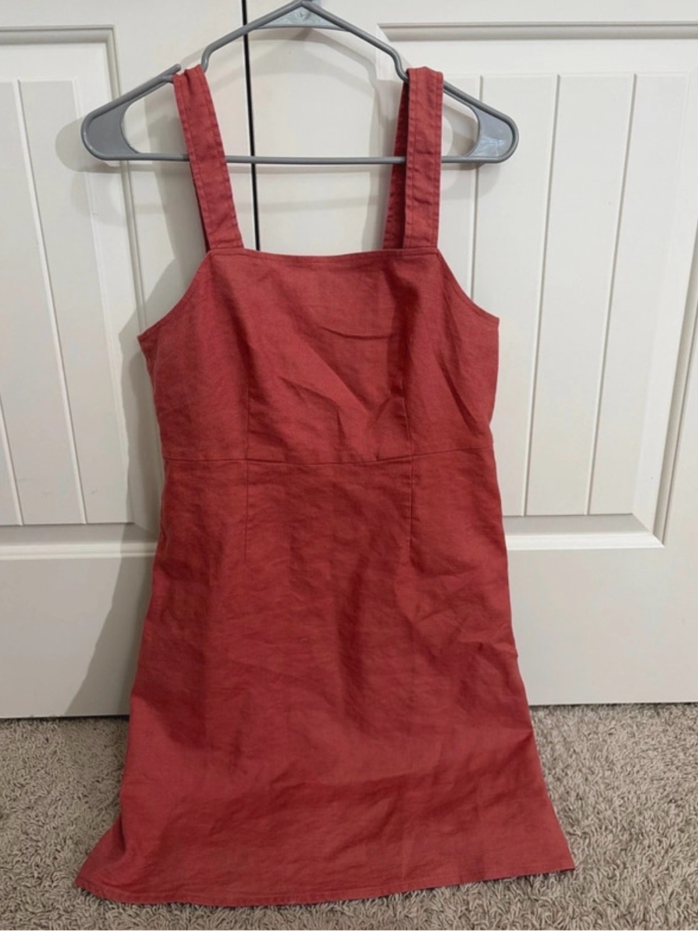 J. Crew Mini Linen Dress in Rust